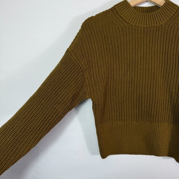 Everlane Organic Cotton Crewneck Chunky Knit Sweater Brown XXS - Picture 3 of 7